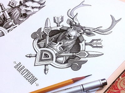 Game of Thrones - Emblems coatofarms deer design drawing emblem emblems gameofthrones illustration illustrator lion logo