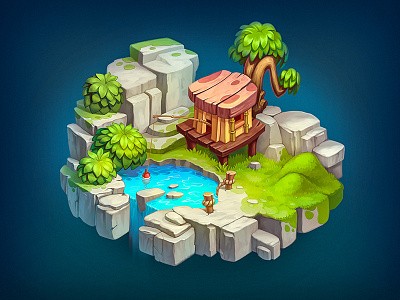Game Level game grass house icon ios island level rpg stone wood world