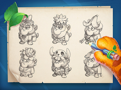 Character sketches animal character characters enemies game monkey sketch sketches