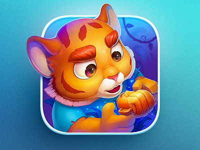 iOS Icon animal app character game hunter icon ios ipad iphone tiger treasure