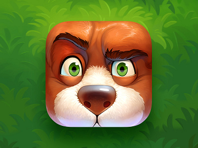 Hulabear Ios Icon animal appicon appstore bear character eyes game grass icon ios