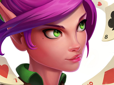 Game Concepts avatar card character elf game girl poker project