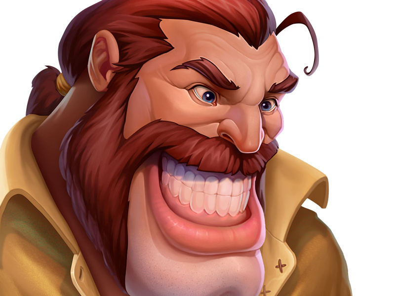 Character Avatar concept game poker ios grin man smile avatar warrior design character