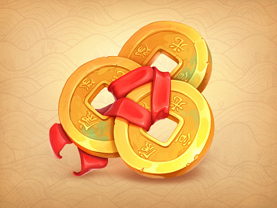 Coins Slot Symbol chinese coins concept game ios object slot symbol theme.