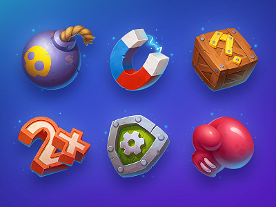 Game Icons asset boxing element game gloves icon magnet mystery object powerup score shield