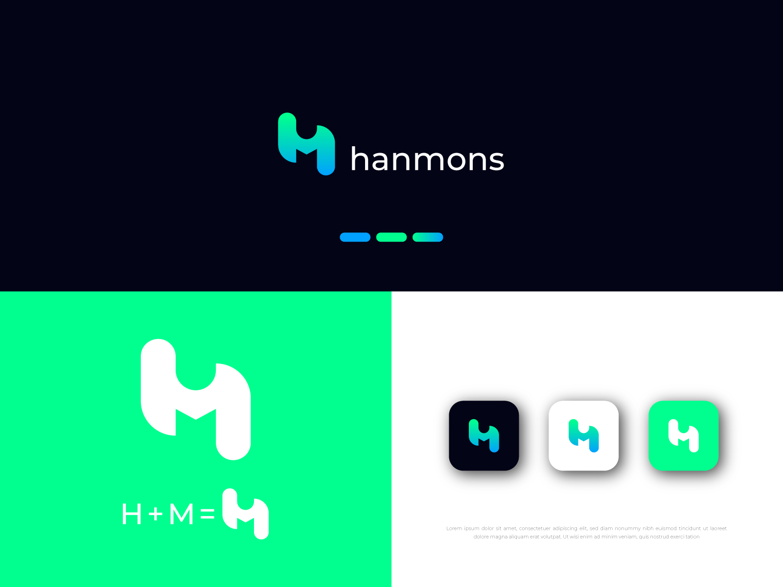 This logo is made by H and M latter by Md Rakibul Hasan Rakib on Dribbble