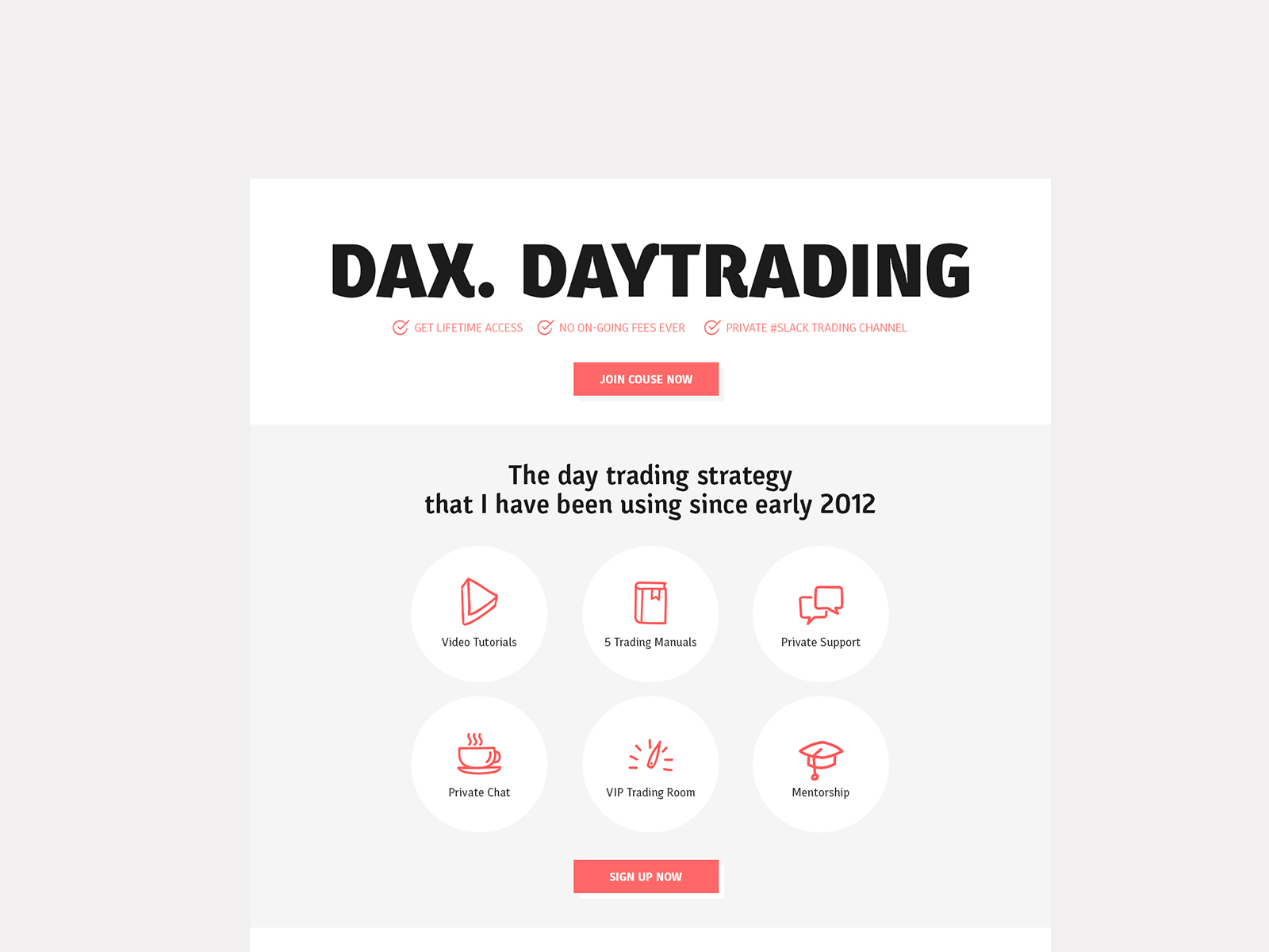 Dax Daytrading Course Landing Page By Artem Panchenko On Dribbble