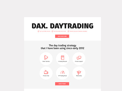 Dax. Daytrading Course Landing Page