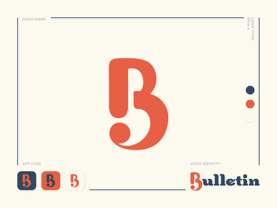 Bulletin lettermark logo logo design logotype oldskool serif font type typeface typogaphy vector vintage wordmark