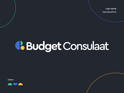 Budget Consulaat logo redesign blue branding budget coin design green logo money redesign typography yellow