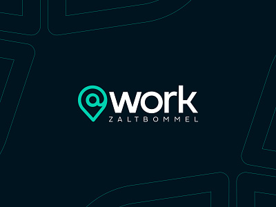 Logo Design @work Flex Workplaces @logo branding clean dark darkmode design green icon local location logo logo design office typography vector work workplace