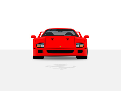 Ferrari F40 1987 car car illustration classic classic car f40 ferarri ferrari red flat design graphic design horse illustration oldtimer red vector