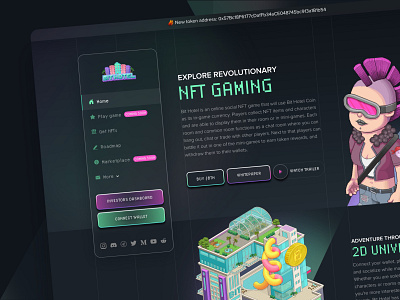 Bithotel UX redesign bithotel cryptocurrency design future game graphic design habbo homepage nft redesign ui ux vector webdesign