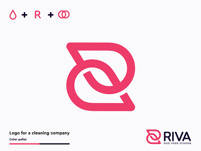 Riva Logo Design binding brand branding cleaning design icon logo logodesign pink together vector