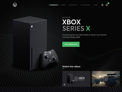 Xbox Series X car concept console design desktop ecommerce game racing shop ui ui ux ux webdesign xbox