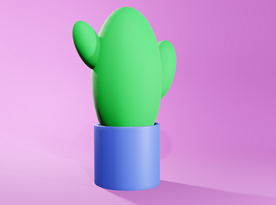 Cactus Pot 3d graphic design