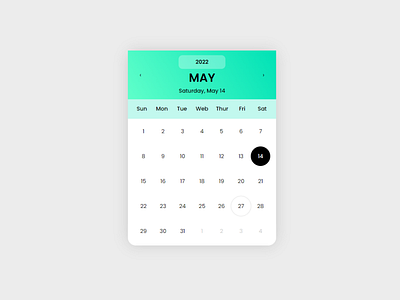 Date Picker Calendar graphic design ui