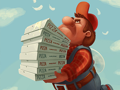 Pizza Karlsson angry illustration karlsson nepolina pizza