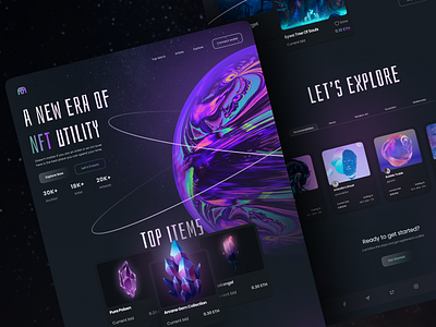 NFT Collection Dark Theme Landing Page.