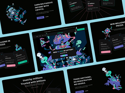 Mortals dark landing page-NFT based Game 3d animation branding crypto dark landing design game web graphic design illustration inspiration landing lottery landing page lottery web nft ui ux ux design ux inspiration web website