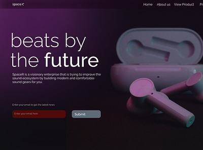 Landing page for sound accessory company 3d app branding design illustration logo product ui ux web