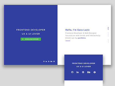 Personal Portfolio Concept material portfolio responsive split screen ui