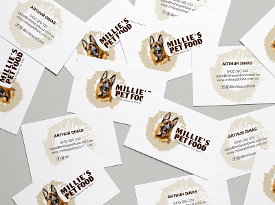 Millie's Petshop Business Card branding graphic design logo