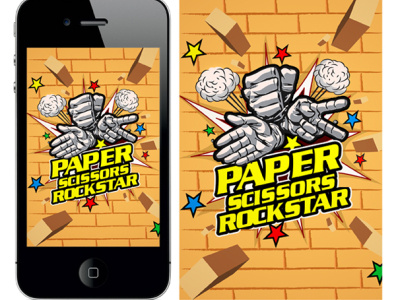 Paper Scissor Rock Splash Screen 3d animation branding graphic design ui
