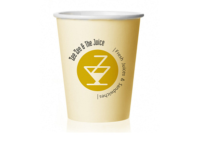 Zee Zee & the Juice Disposable Cup Design branding graphic design logo