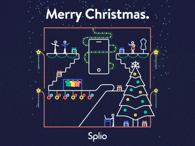 Xmas card for Splio aftereffects card christmas design flat mobile motion outline retail splio store xmas