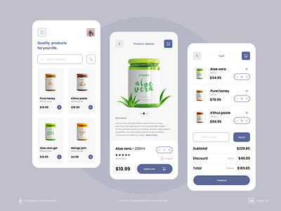 athura; selling app UI concept design