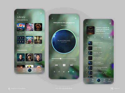 mux; music app UI concept design