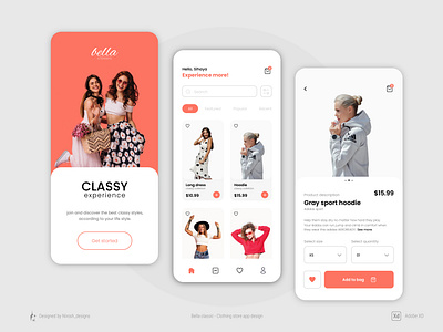 Bella classic; clothing store UI concept design