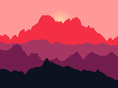 Dawn in the mountains design illustration vector