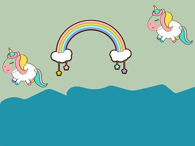 Unicorn and Rainbow design illustration vector