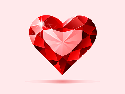 Ruby heart adobe illustrator design gift graphic design heart icon illustration love ruby valentine vector