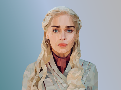 Mother of Dragons in Low Poly style actress adobe illustrator art character design emilia gameofthrones graphic design illustration low poly low poly portrait motherofdragons portrait vector vector art vector illustration