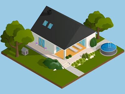 Isometric modern house