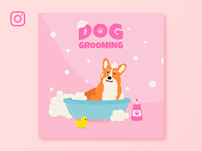 Character illustration for a grooming salon adobe illustrator art branding character corgi design dog graphic design grooming grooming salon illustration instagram vector