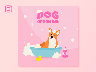 Character illustration for a grooming salon