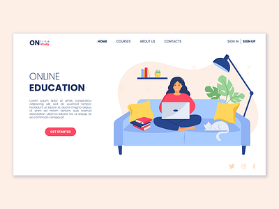 Vector illustration for online education landing page