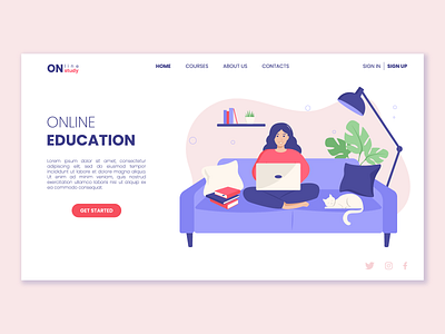 Vector illustration for online education landing page