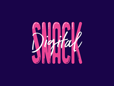 Digital Snack Logo bubble bubbly digital logo pink purple snack