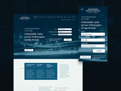 VWFS | Website Design Concept blue car finance homepage ui responsive ui ux ux ui volkswagen website website concept website design