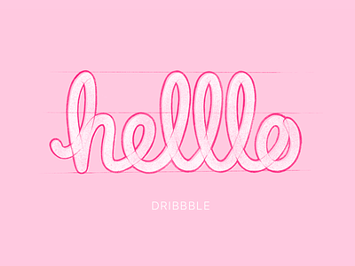 Helllo Dribbble firstshot hello dribble pink procreate text typography