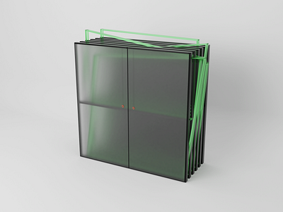 The draft Cabinet of the future 2020 3d abstract art blender cg design green model modeling new render