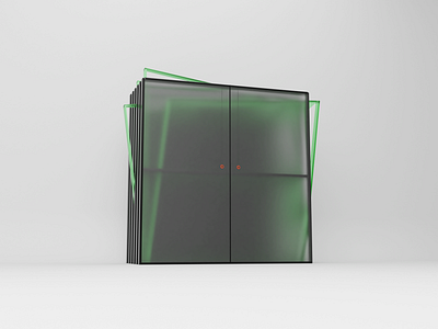 The draft Cabinet of the future v.3 3d abstract art blender cg design green model modeling render ui