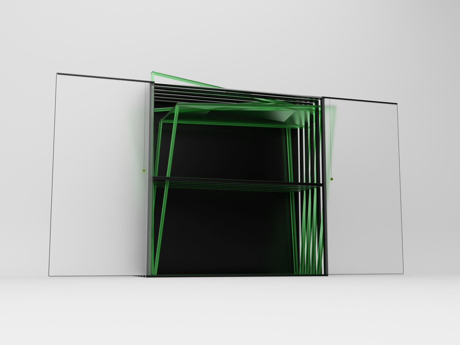 The draft Cabinet of the future v.4 3d abstract art blender cg design green illustration model modeling ru