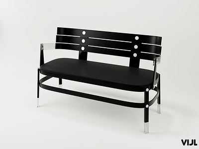 The design of the bench 3d art black blender blender3d design furniture glass interior metal render