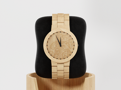 Development of hours with engraving v.3 3d abstract art blender blender3d branding design illustration logo modeling vector watch wood